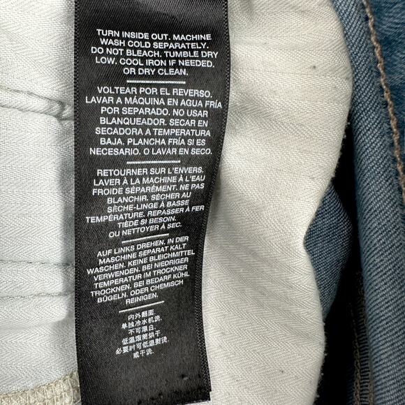 7 For All Mankind The Ankle Skinny Light Blue Mid Rise Raw Hem Jeans Womens 27 - Picture 7 of 11